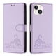 thumbnail image 1 of Funda tipo cartera FOXDOCK para iPhone 13 mini con soporte, ranuras, RFID, diseño de gato, 1 of 5
