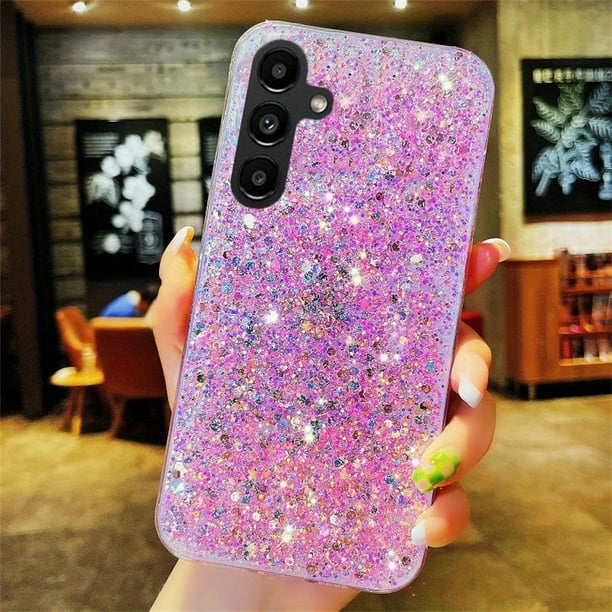For Samsung Galaxy A54 A34 A14 Shiny Glitter Silicone Sleeve Soft Back Cover