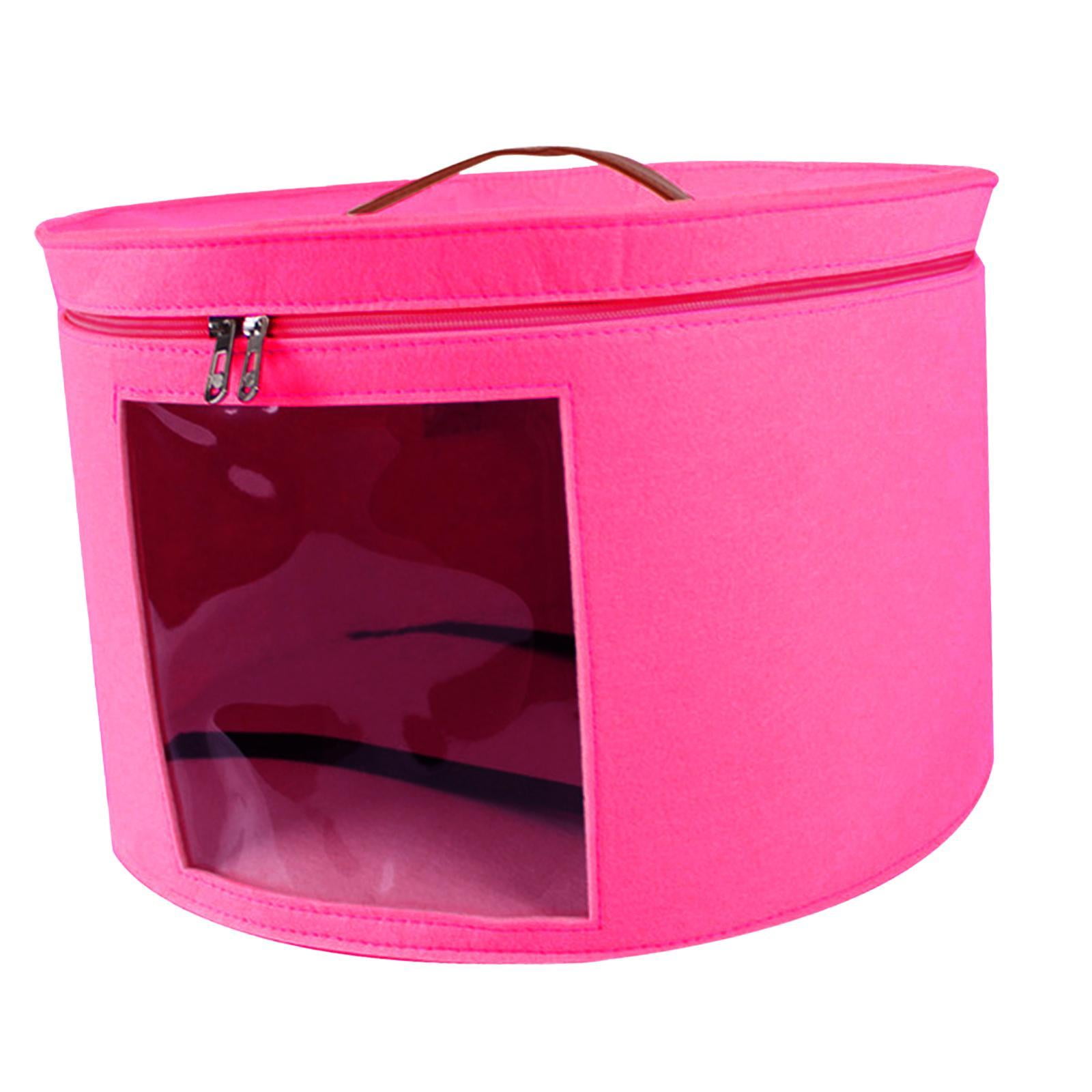 Bothyi - Caja Para Sombreros Caja Para Sombreros Redonda De Fieltro Apilable Para Gorras De Béisbol Varios Tipos De Sombreros 43x26cm Rosa