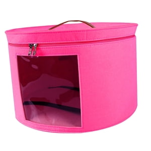 Bothyi - Caja Para Sombreros Caja Para Sombreros Redonda De Fieltro Apilable Para Gorras De Béisbol Varios Tipos De Sombreros 43X26Cm Rosa