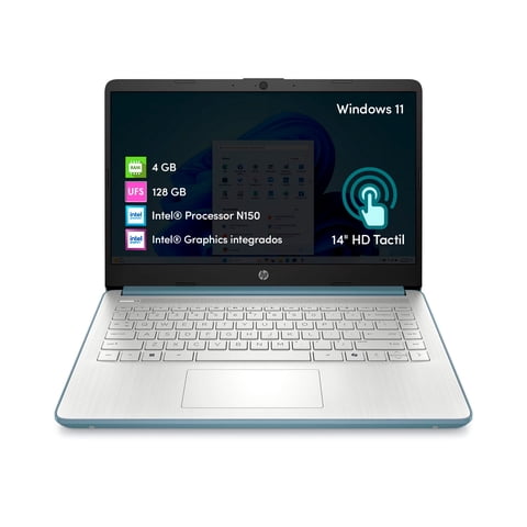 Notebook Hp Intel N150 4Gb 128Gb Ufs 14"" Hd W11 Azul Luna