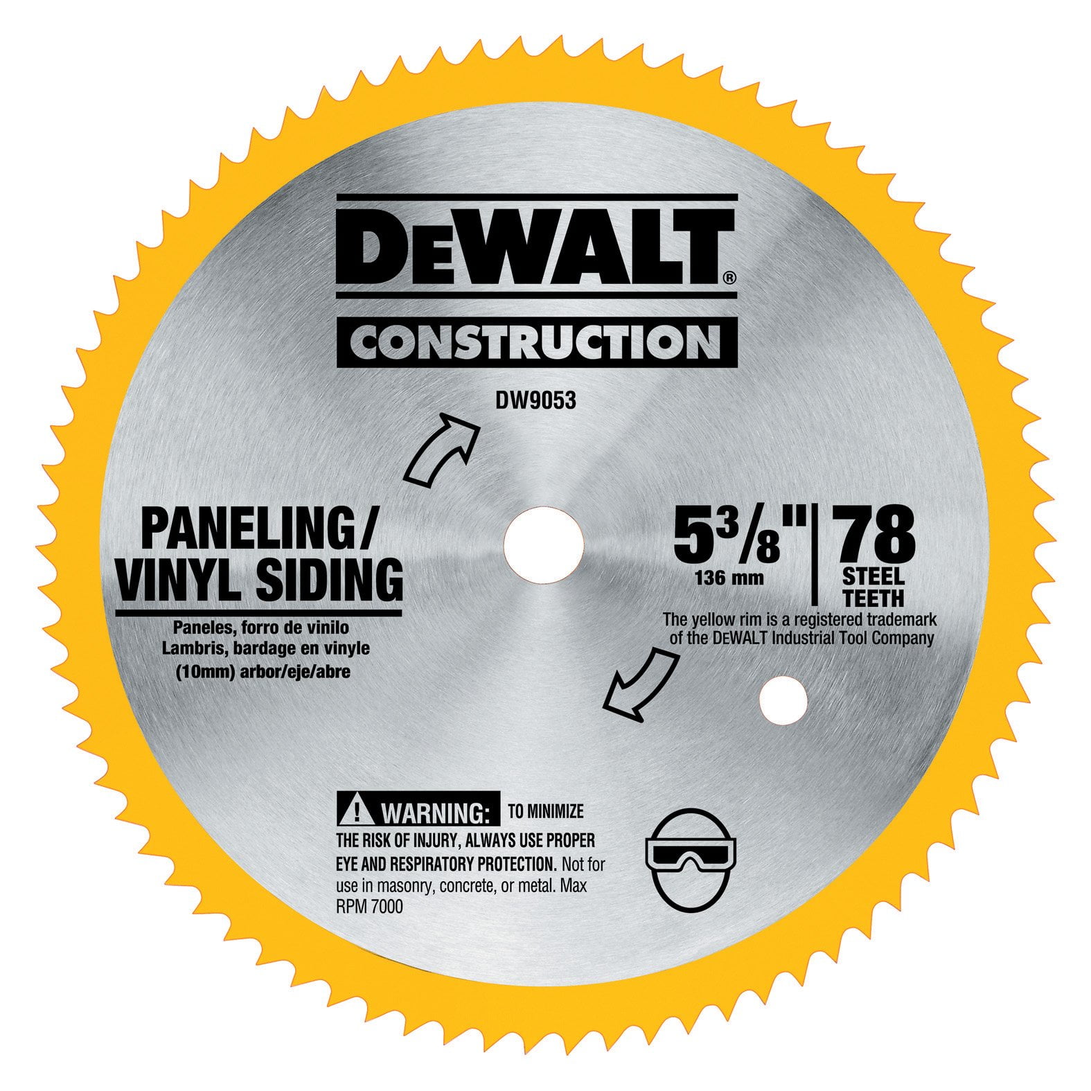 Dewalt - Hoja De Sierra Circular Dw9053 De 5 3 8 Pulgadas Y 80 Dientes