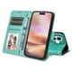 thumbnail image 2 of Funda tipo cartera FOXDOCK para iPhone 16 Plus , diseño girasol en relieve, cuero PU, cierre magnético, soporte y tarjetero, 2 of 5