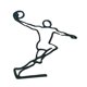 thumbnail image 4 of Elegante Atleta Línea Escultura Alambre Arte Estatuilla Silueta Para Cocina Escritorio Baloncesto, 4 of 5