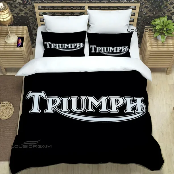 3D T-Triumph logo printed Bedding Sets exquisite bed supplies set duvet cover bed comforter set bedding set luxury birthday gift Bed Sheets