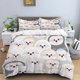 thumbnail image 1 of v886 Bed Sheets Cartoon Animals Bedding Sets New Greek Key Meander Duvet Cover Sets Bed Linens Queen King Size Modern Geometric Bedspread 3-Piece Bedding Set (1 Duvet Cover + 2 Pillow Shams) Bed Sheet, 1 of 5