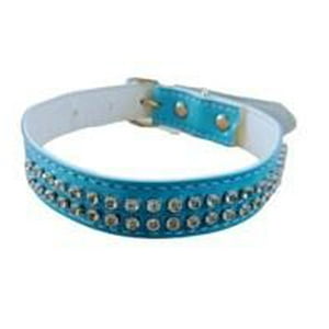 Genérico - Collar Para Perros O Gatos Doble Brillo Celeste M