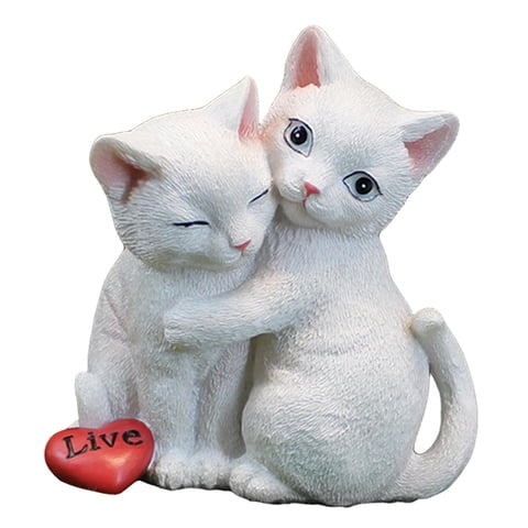 Bothyi - Colección Moderna De La Estatua De La Resina De La Estatuilla Del Gato Para La Pareja De La Decoración Del Jardín Del Dormitorio