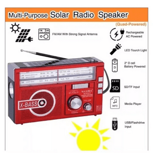 Movi - Radio Fm-Am Con Cargador Solar Y Bateria Recargable De Emergencia