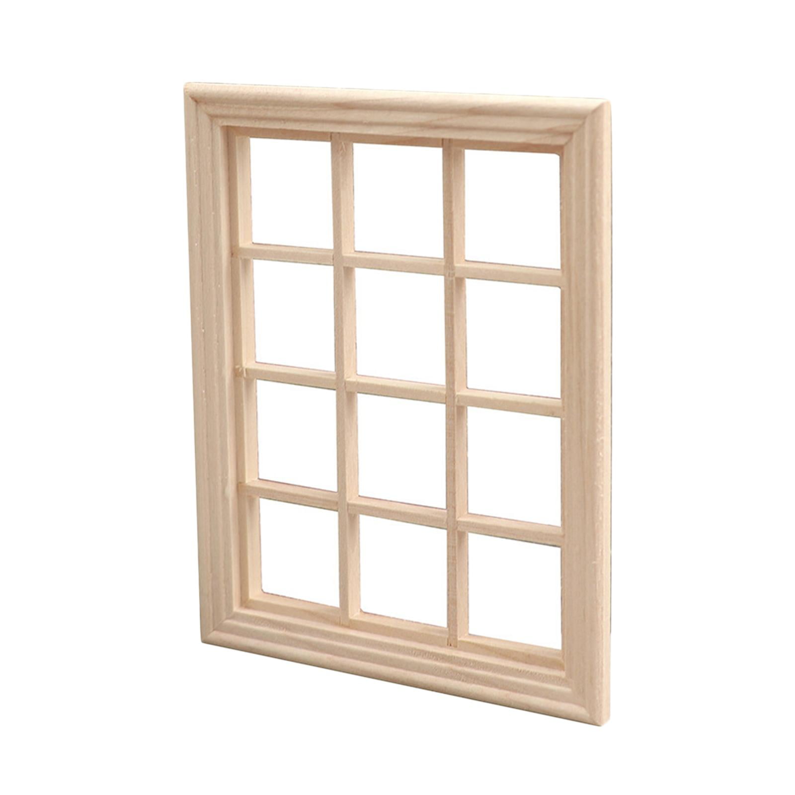 Set De 8 Marcos De Ventana De Madera Para Casa De Muñecas 1:12 – Mini Ventanas Con 12 Cuadrículas, Ideales Para Decoración DIY