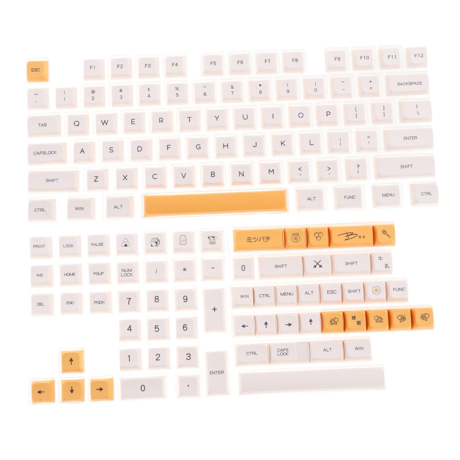 Bothyi - 140 Teclas Pbt Keycaps Honey Milk Theme Xda Profile Fit Mx Switch Fuente En Inglés