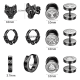 thumbnail image 2 of 6 Pares Aretes Con Piercing Pendientes Runas Vikingas Negro, 2 of 3