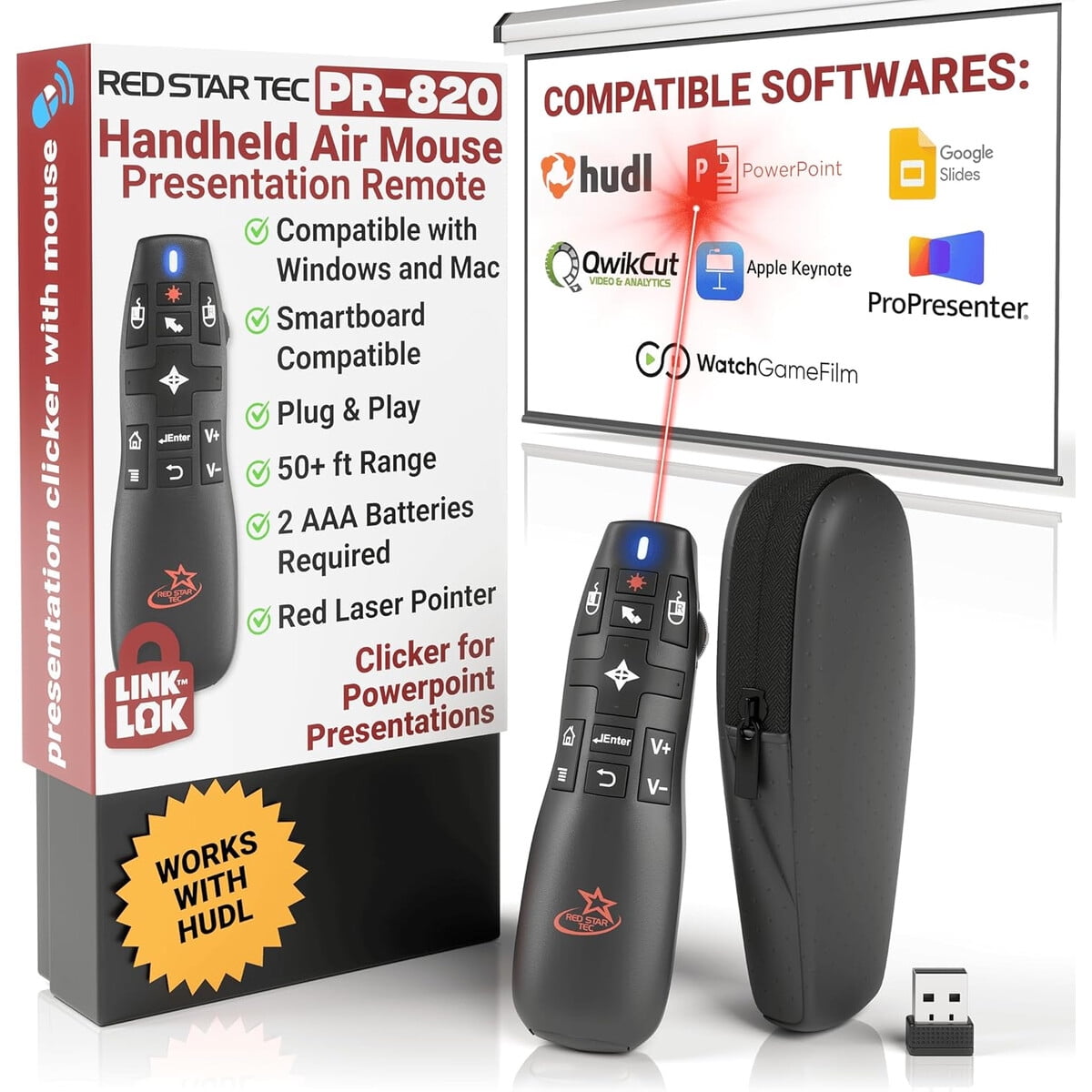 Control Presentaciones Red Star Tec Pr820 Air Mouse Laser 15m