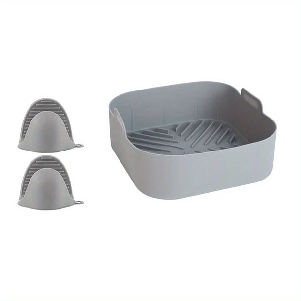 1pc Square Silicone Air Fryer Liners, Silicone Air Fryer Basket, Air Fryer Silicone Pot, Reusable Air Fryer Silicone Baking Pan, Non-sticky High Temperature Resistant Baking Pad