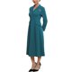 thumbnail image 4 of INSPIRE CHIC Vestidos formales de blazer para mujer Cuello con solapa Cuello en V Manga larga Vestido de trabajo en línea A XL Azul Verde, 4 of 5
