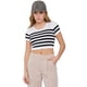 thumbnail image 1 of Polera Mujer M/C Cuello Redondo Blanco Rayas Corona, 1 of 5