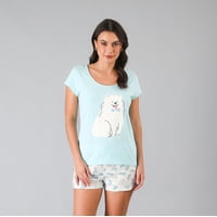 Pijamas Top M. Corta + Short Flores Mujer 33860-247
