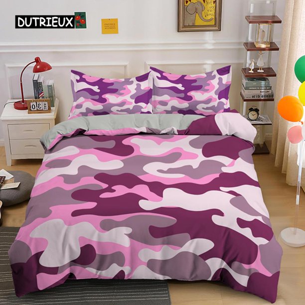 x1976 Bed SheetsHome Textile Cool Boy Girl Kid Adult Duver Cover Set Camouflage Bedding Sets Twin Comforter Covers With Pillowcase 3-Piece Bedding Set (1 Duvet Cover + 2 Pillow Shams) nj1976