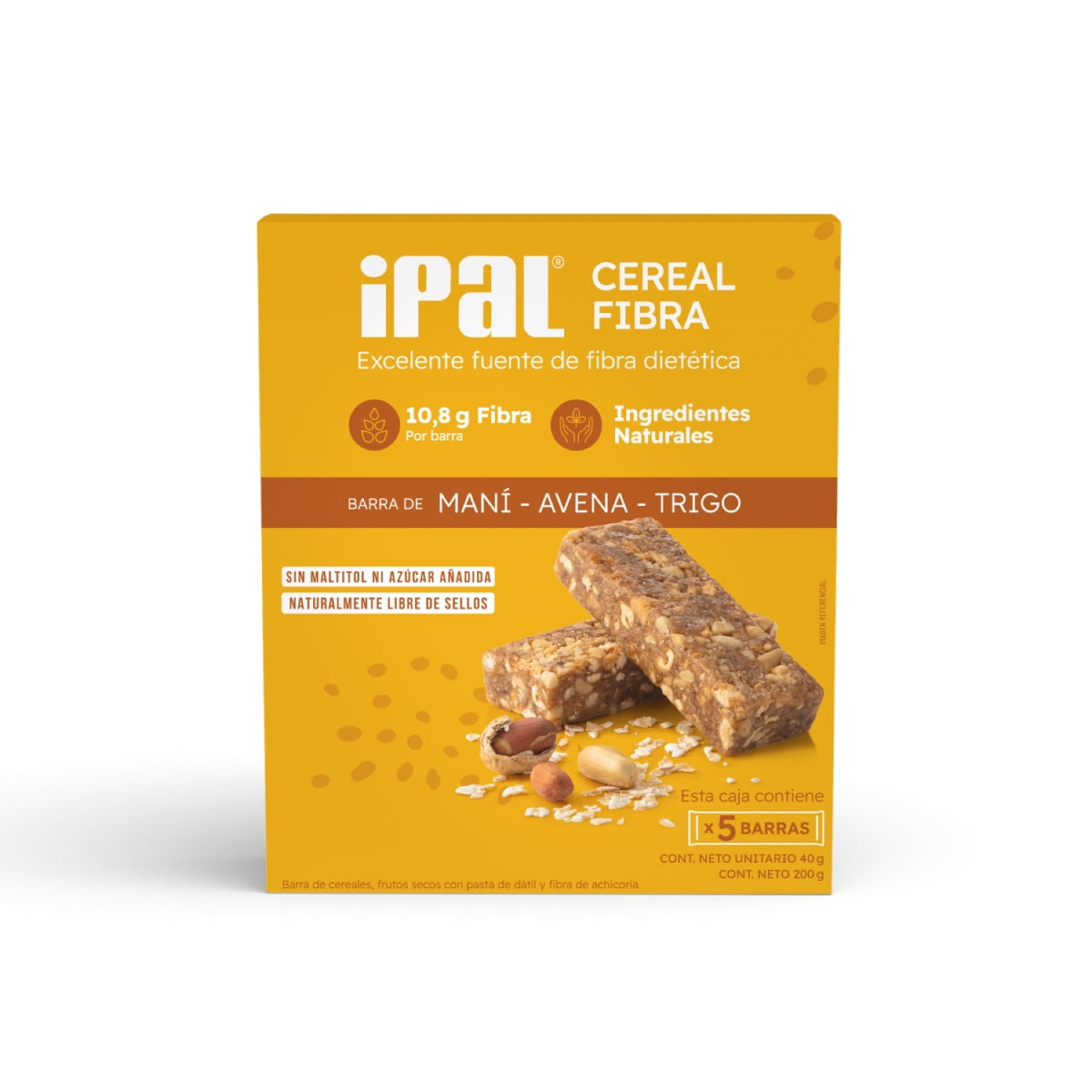 Barritas De Cereales Ipal Cereal Fibra De Maní Avena Y Trigo