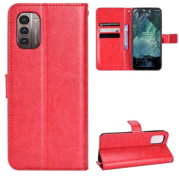 Funda tipo libro para Nokia G21/G11, cartera todo‑en‑uno, funda multifuncional con tarjetero y correa de muñeca desmontable