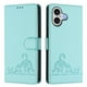 thumbnail image 2 of Funda tipo cartera FOXDOCK para iPhone 17 con soporte, ranuras, RFID, diseño de gato, 2 of 5