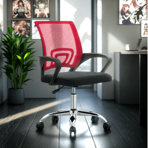 Arthome - Silla De Oficina Ejecutiva Nueva York Ergonomica Respaldo Malla Roja Bm-520Mr