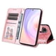 thumbnail image 4 of Funda tipo cartera FOXDOCK para Honor 50 SE , diseño girasol en relieve, cuero PU, cierre magnético, soporte y tarjetero, 4 of 5