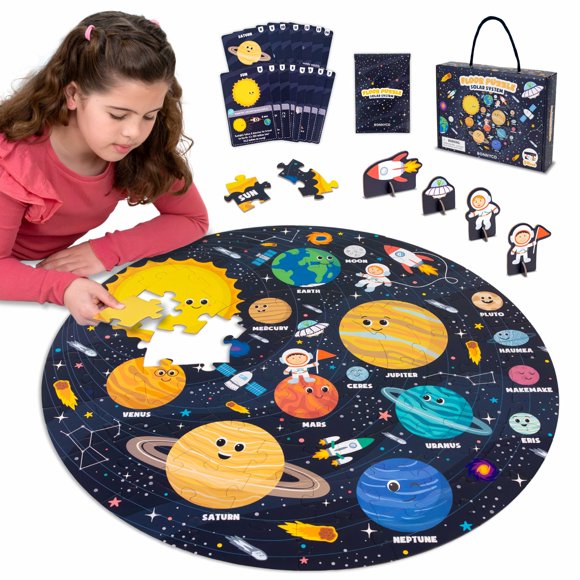 Rompecabezas de suelo BONNYCO 58 cm 70 piezas Sistema Solar + Tarjetas
