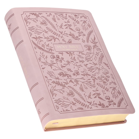 Biblia Sagrada - Christian Art Gifts - Versión King James - Tapa de cuero vegano rosa