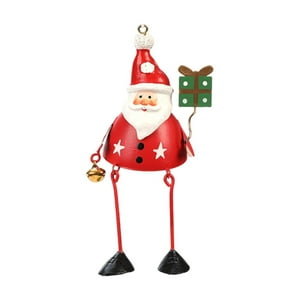 Genérico - Adorno De Metal Para Árbol De Navidad, Regalo, Bonito Adorno Para Interior, Granja, Exterior, Papá Noel Rojo