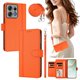 thumbnail image 2 of Funda Billetera de Cuero Sintético para Motorola Edge 50 Pro 5G, Naranja, 2 of 6