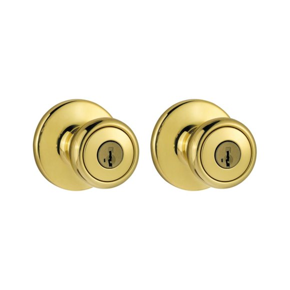 Lock Kwikset 243T Project Pack de latón pulido monocilíndrico