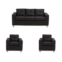 Muebles América - Living George 311 Cuero Auris Negro
