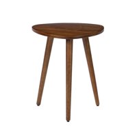 Mesa Auxiliar Mh London Tri Pin Tora Hecha A Mano En Madera De Mango, 45 X 45 X 46 Cm