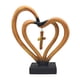 thumbnail image 1 of Escultura De Estatua De Doble Corazón De Resina Marrón, 1 of 3
