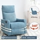 thumbnail image 3 of Heat Massage Manual Recliner Chair with Rocker and Swivel in Fabric for Living Room, Blue, 3 of 3