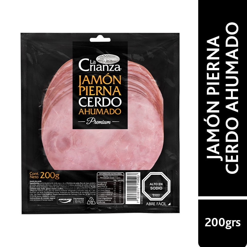 Jamón Campestre Ahumado Laminado Artesanal 200 g La Crianza