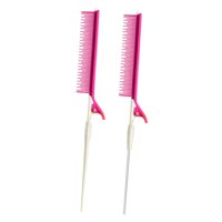 Ioensy - Peine Para Resaltar, Peine Con Clip Para Todo Tipo De Cabello, Recorte De Peinado, Color Rosa Y Blanco