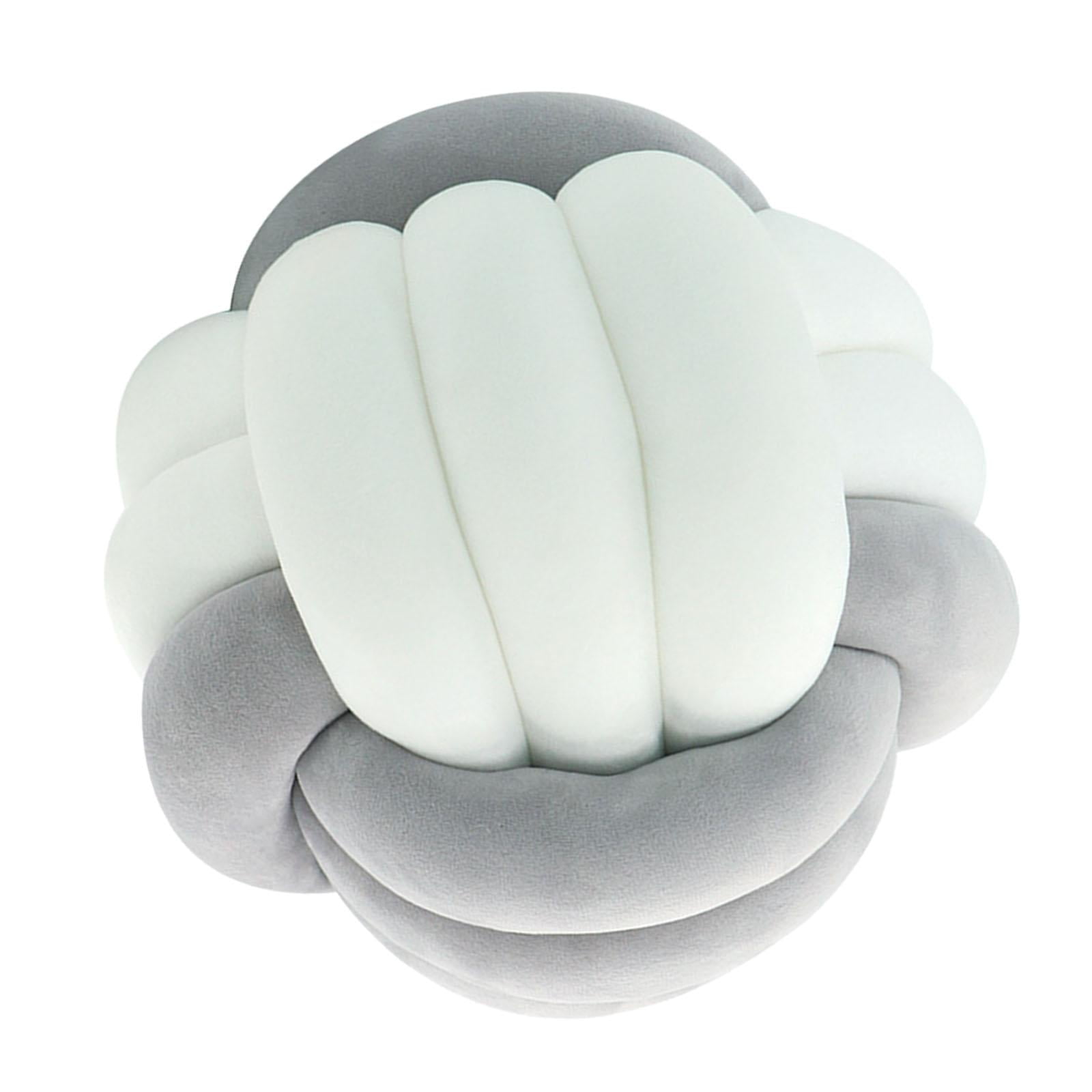 Magideal - Nudo Almohada Bola Gruesa Cómoda Almohadas Anudadas Para Sala De Estar Hogar Sofá Gris Y Blanco