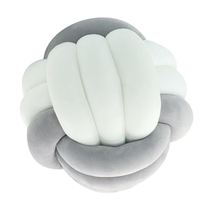Magideal - Nudo Almohada Bola Gruesa Cómoda Almohadas Anudadas Para Sala De Estar Hogar Sofá Gris Y Blanco