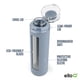 thumbnail image 3 of Botella de agua Ello Syndicate de vidrio reutilizable de 600 ml con tapa abatible, 3 of 6