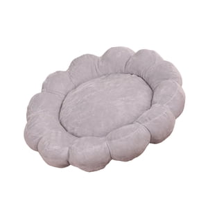 Ioensy - Cama Nido Suave Para Mascotas, Cómoda Y Bonita Con Pétalos Para Gatos, Para Cachorros, Gatitos Y Caniches, Color Gris