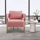 thumbnail image 1 of TS Modern decorative chair, living room side chair with gold metal legs, no wheels, suitable for dressing area, reception room, office,Teddy fleece upholstered metal foot sofas 2PCS Pink, 1 of 3