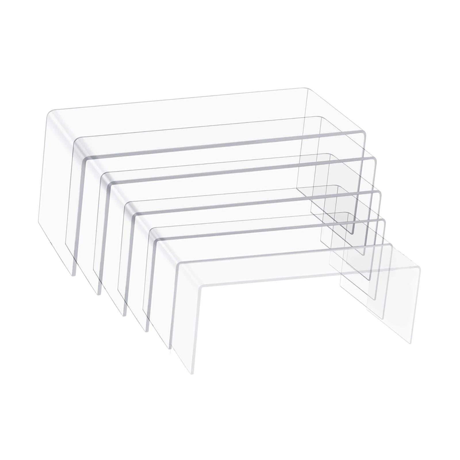 Magideal - 6 Piezas Pantallas De Pantalla Acrílico Tabla De Postres Juego De Exhibición De Perfume Organizador De Soporte De Soporte De Soporte Para Tazas Pequeñ