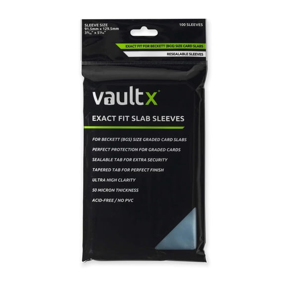 Fundas para slabs Vault X Exact Fit para cartas coleccionables graduadas, 100 pzas