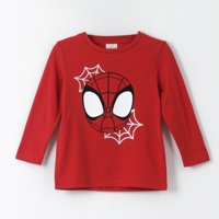 Polera Manga Larga Niño Spidey Face Rojo Marvel