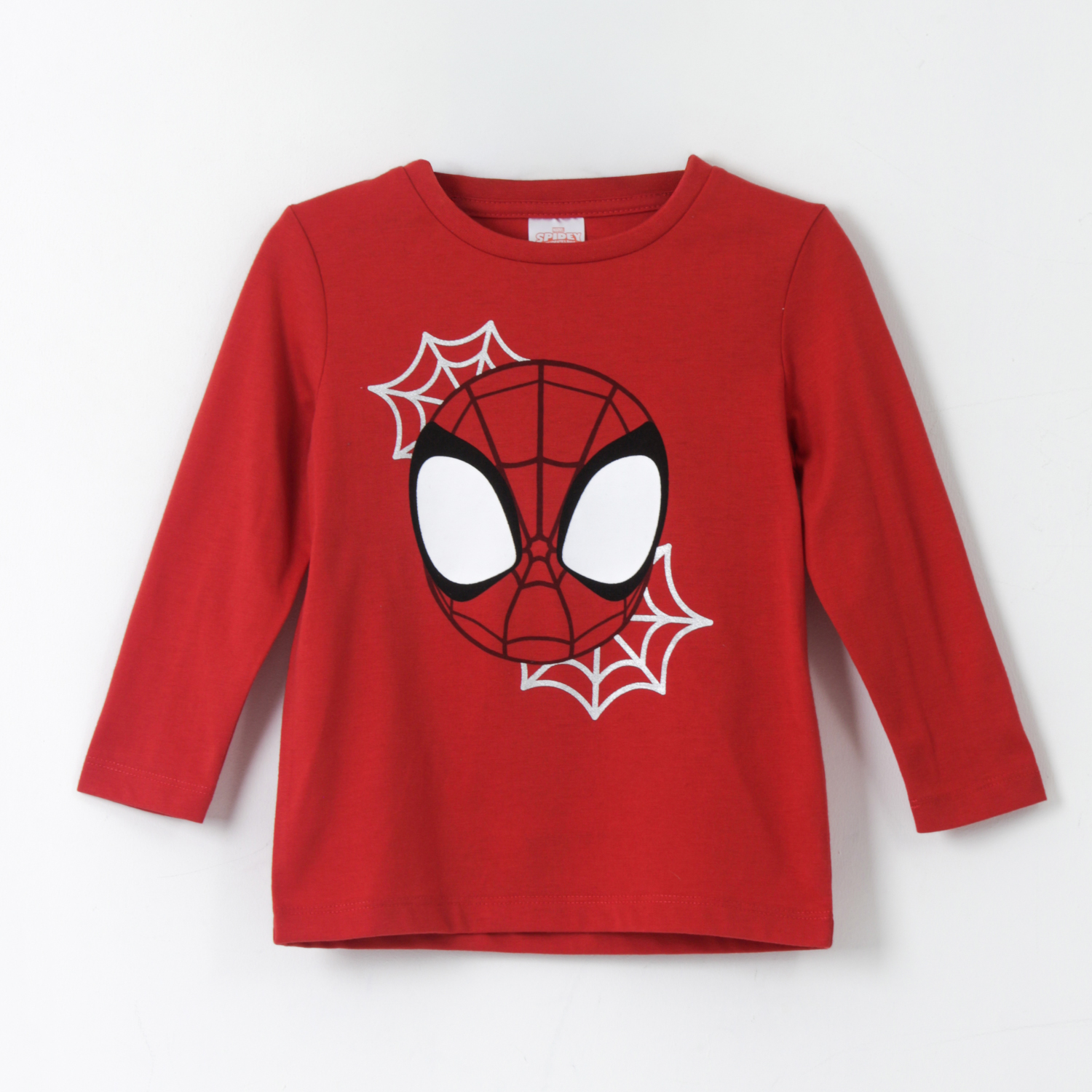 Polera Manga Larga Niño Spidey Face Rojo Marvel