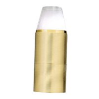Magideal - 30 Uds. Vasos De Plástico Transparente, Vasos De Cóctel De 9Oz, Vasos Para Beber Para Aniversarios, Taza De Mousse, Decoración De Acción De Gracias De Oro