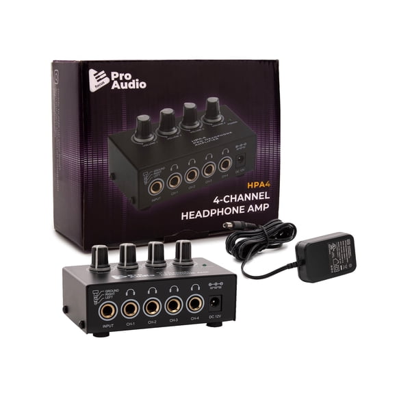 Amplificador de Audífonos Focus Pro Audio de 4 Canales DC 12V