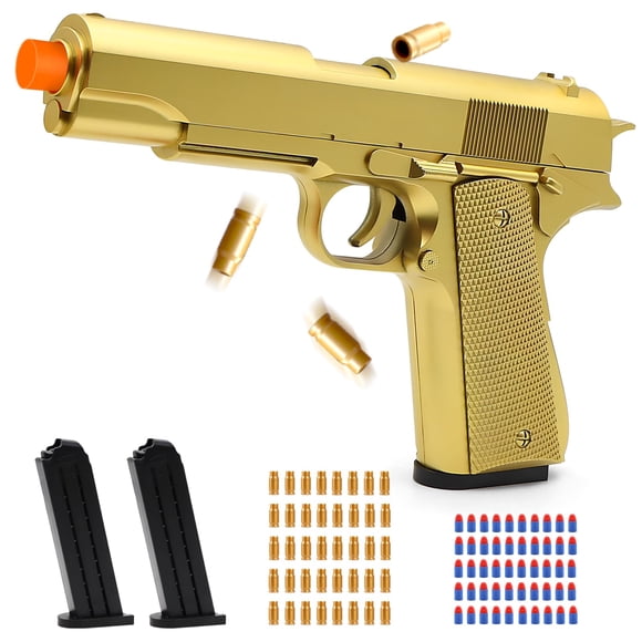Pistola Toy Gun Trokiomi Gold Soft Bullet con 2 clips